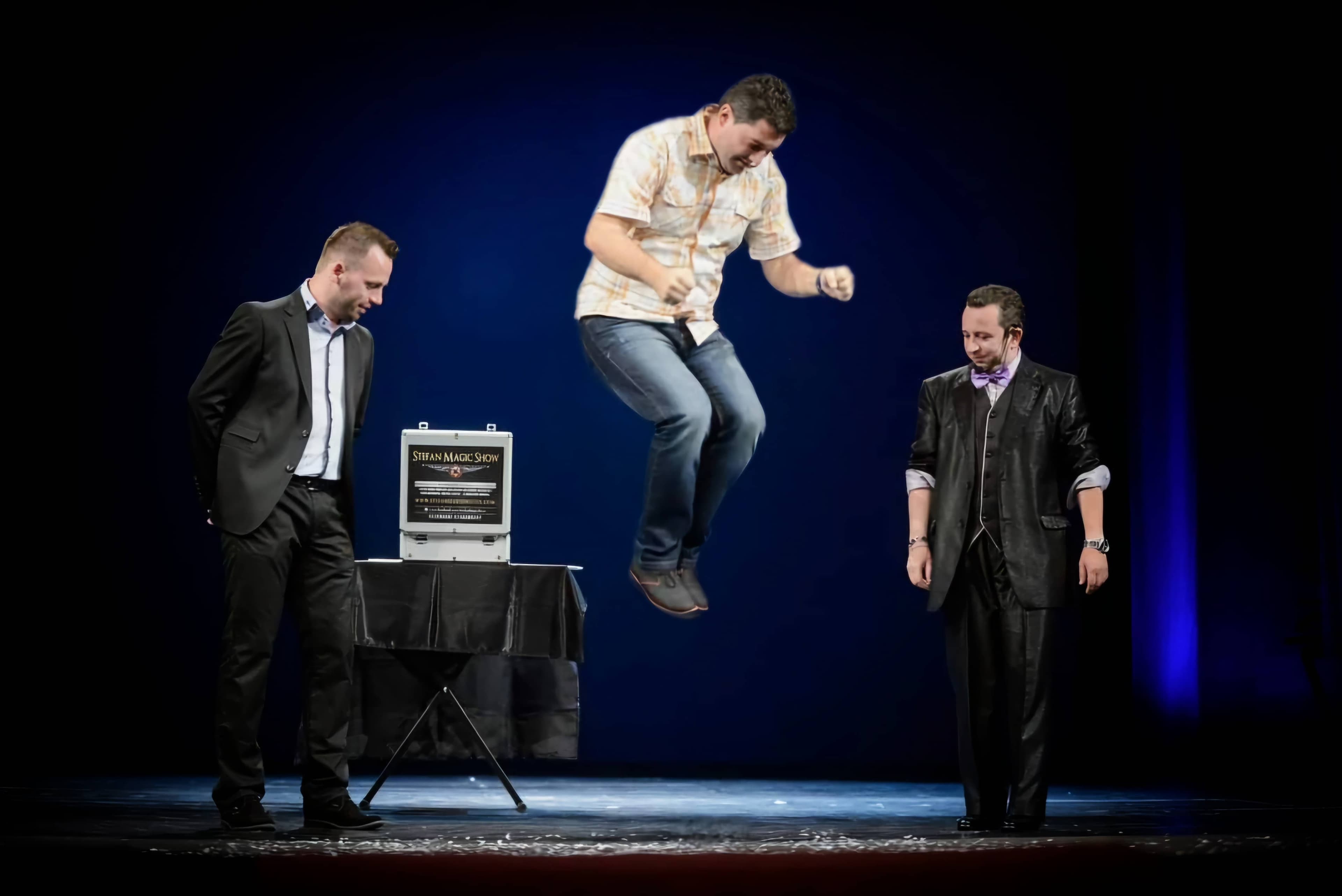 Stefan performing on big stage